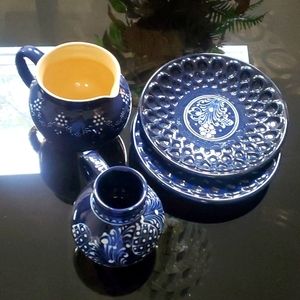 Hungarian Pottery 4 pieces total vases & plates